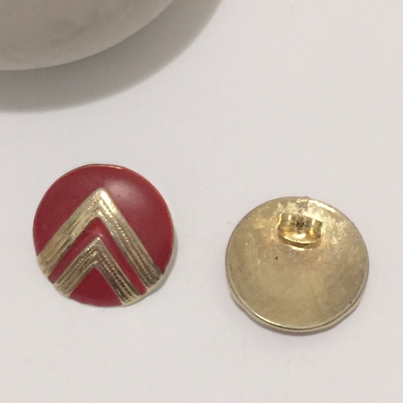 Red Gold Vintage Earrings - Picture 2 of 4